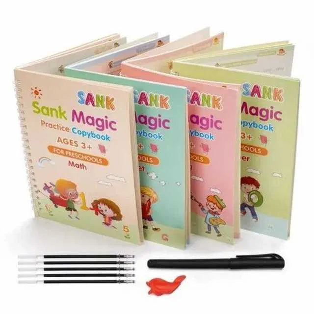 MagicWrite™ Reusable Practice Copybook Set ( 4 Book + 10 Refills + Pen )