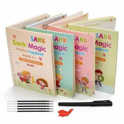 MagicWrite™ Reusable Practice Copybook Set ( 4 Book + 10 Refills + Pen )