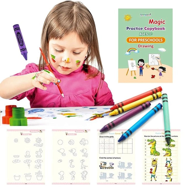 MagicWrite™ Reusable Practice Copybook Set ( 4 Book + 10 Refills + Pen )