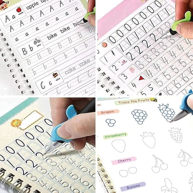 MagicWrite™ Reusable Practice Copybook Set ( 4 Book + 10 Refills + Pen )